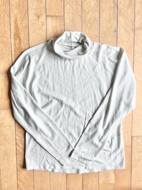 Lululemon Lightweight Beige Textured Knit Cowl Neck Long Sleeve Top Size Large